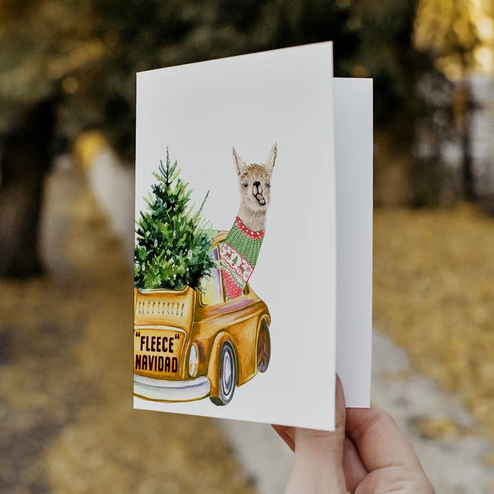 Liyana Studio - Wholesale Christmas Card - Llama Fleece Navidad - Funny Christmas Card