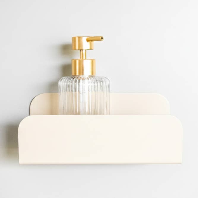 Large wall-mounted shower shelf - no drilling - Cream for wholesale by MAMIK