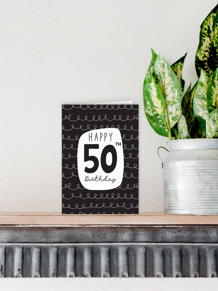 Cartão Feliz 50º Aniversário | Cartão de 50º Aniversário por atacado de KDee Designs