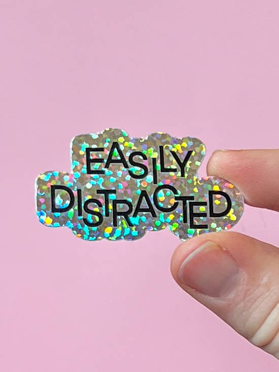 Easily distracted glitter sticker for wholesale by Uplifter Sticker
