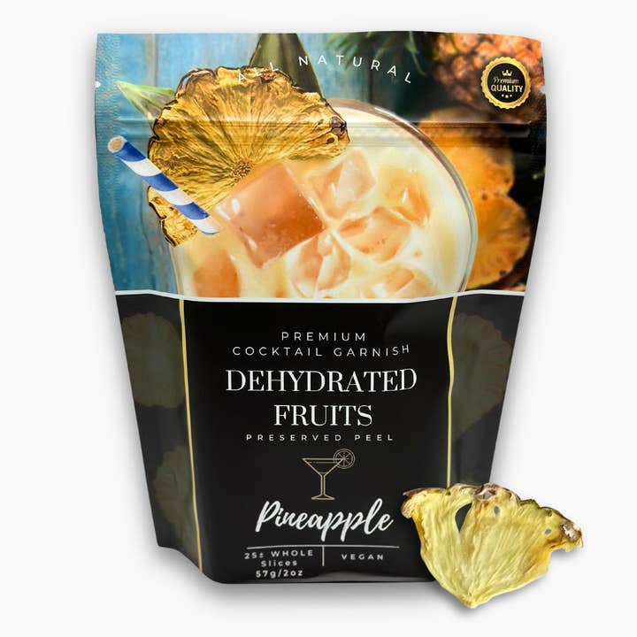 Dried Pineapple quarters | 40± 1/4 | Preserved Peel Premium DRIED FRUITS for Luxury Cocktail Garnishes for Bars and Home Hosts. for wholesale by PRESERVED PEEL