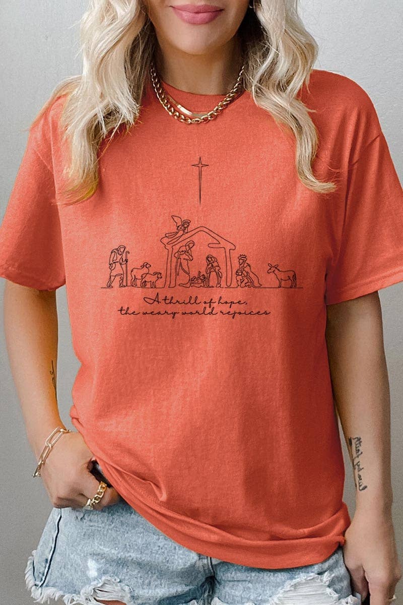 COLORBEAR - Wholesale T-Shirt (Graphic) - Unisex - A Thrill of Hope Nativity Graphic Heavyweight Tee7