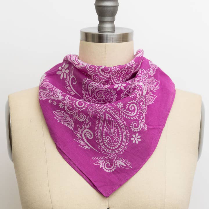 Leto Accessories - Wholesale Bandana - Women's - Vintage Pattern Bandana - Boho Chic Square Scarf