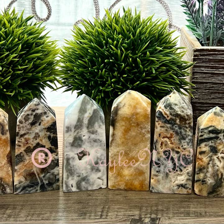 Wholesale Lot 2 Lbs Natural Tiger Skin Agate Obelisk Tower for wholesale by KayleeNYC