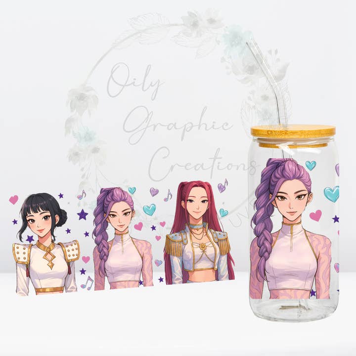 KPop DH Notes-16oz UV DTF Wrap for wholesale by Oily Graphic Creations