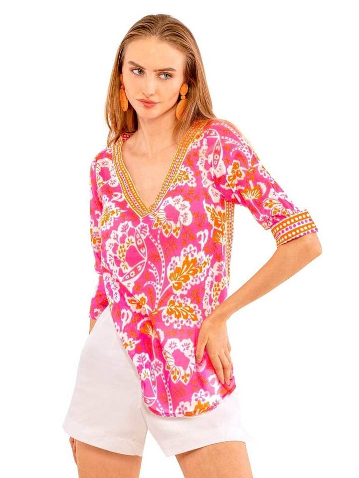 Let It Flow Top - Flora for wholesale by Gretchen Scott LLC