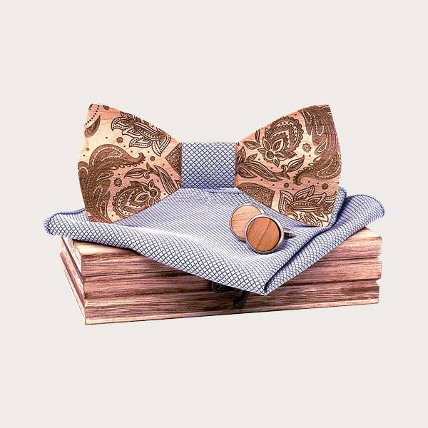 Wood&Chic - Wholesale Vlinderdas - Heren - Houten vlinderdasdoos voor heren - Davidia2