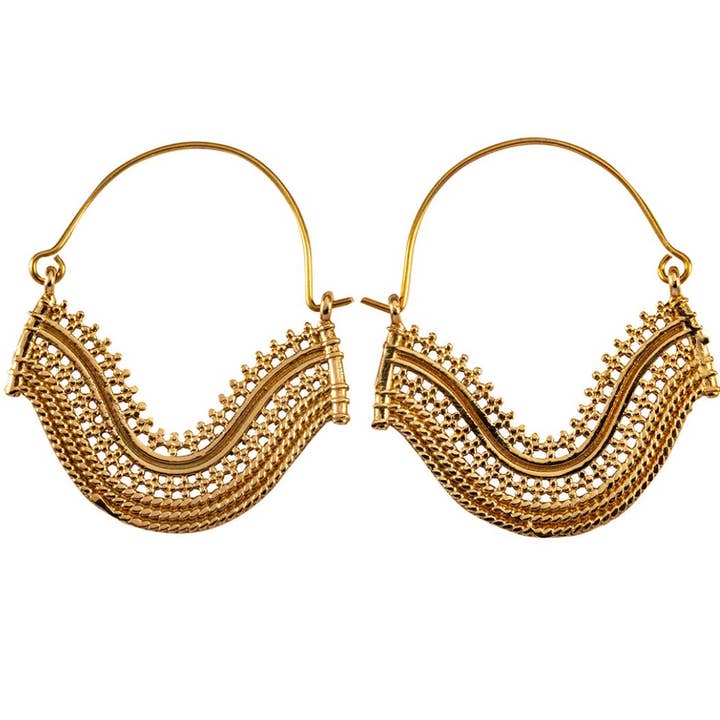 Gaillac Brass Hoop Earrings for wholesale by Saraswati Imports