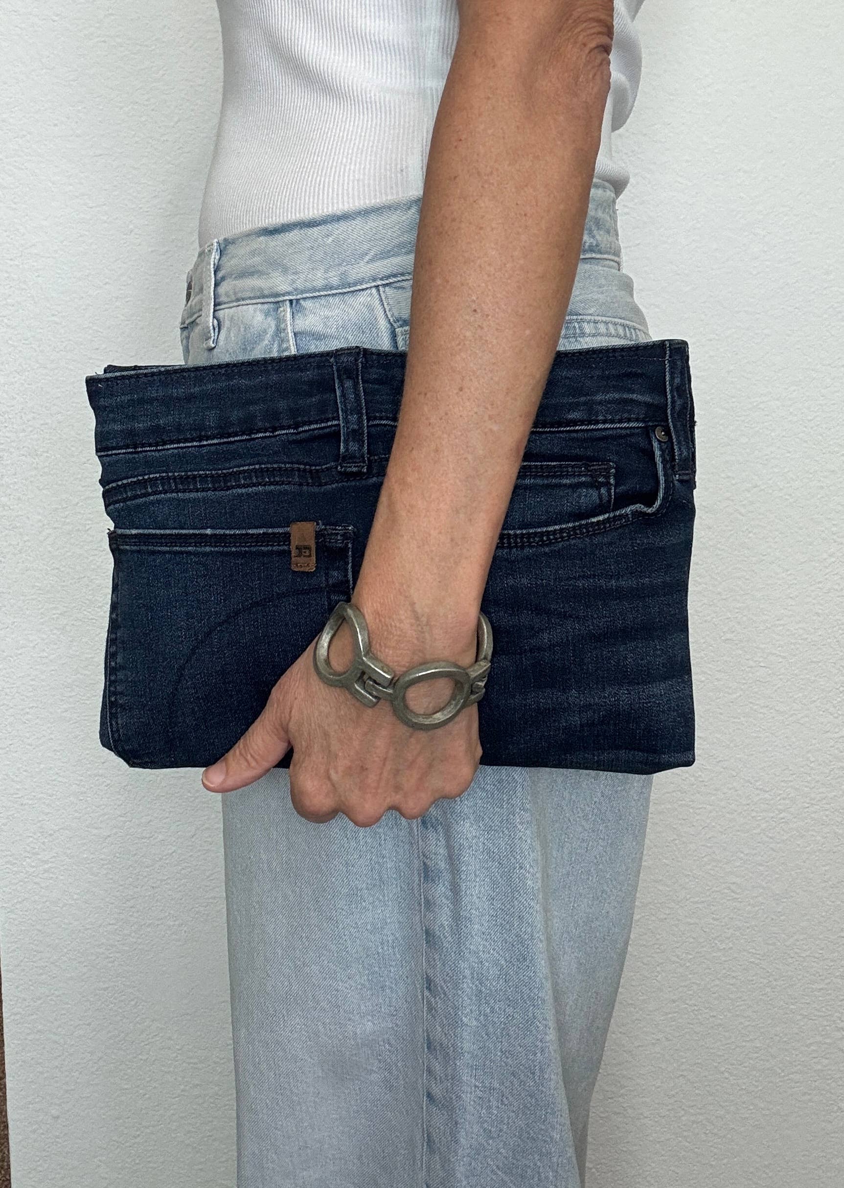 Indigo Bags - Wholesale Clutch Bag - Women's - Joe's Upcycled Premium Denim clutch - pink leopard4