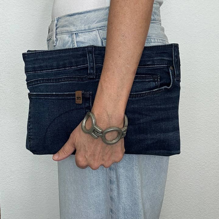 Indigo Bags - Wholesale Clutch Bag - Women's - Joe's Upcycled Premium Denim clutch - pink leopard4