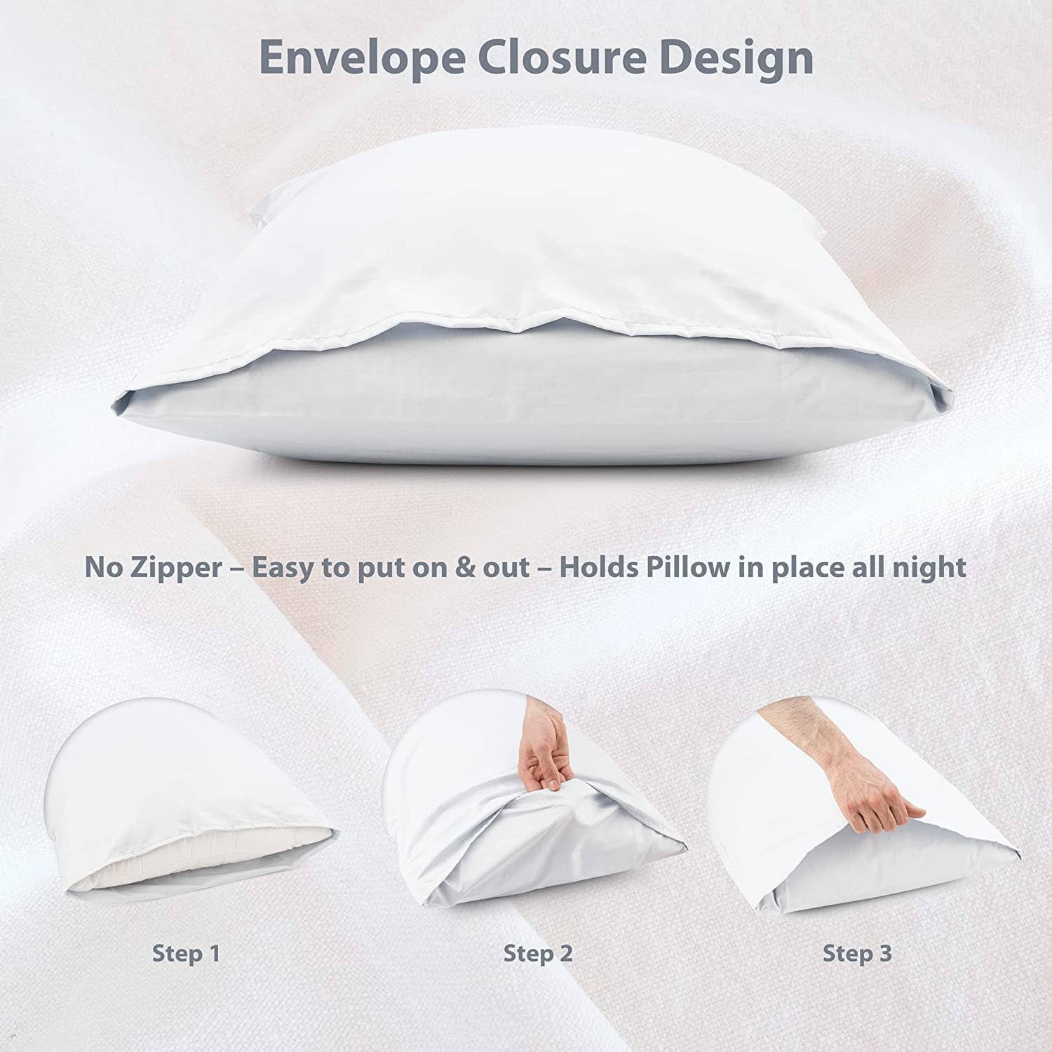Mastertex - Wholesale Bedding Pillowcase/Sham - Circles Home 300TC Sateen Pillow Envelopes10