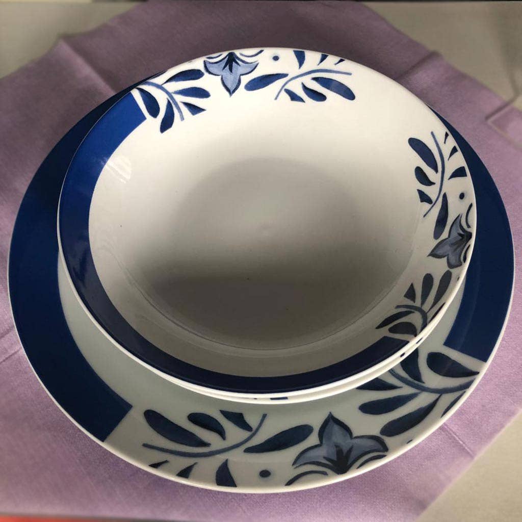 Serafino Zani - Wholesale Dinner Plate - Ceramics SANTORINI - Table Setting set of 3 plates5