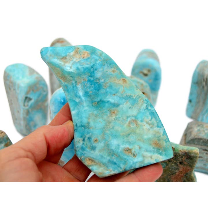 Blå Aragonit Fri Form Sten (50g - 700g) for engroshandel hos Kaia & Crystals