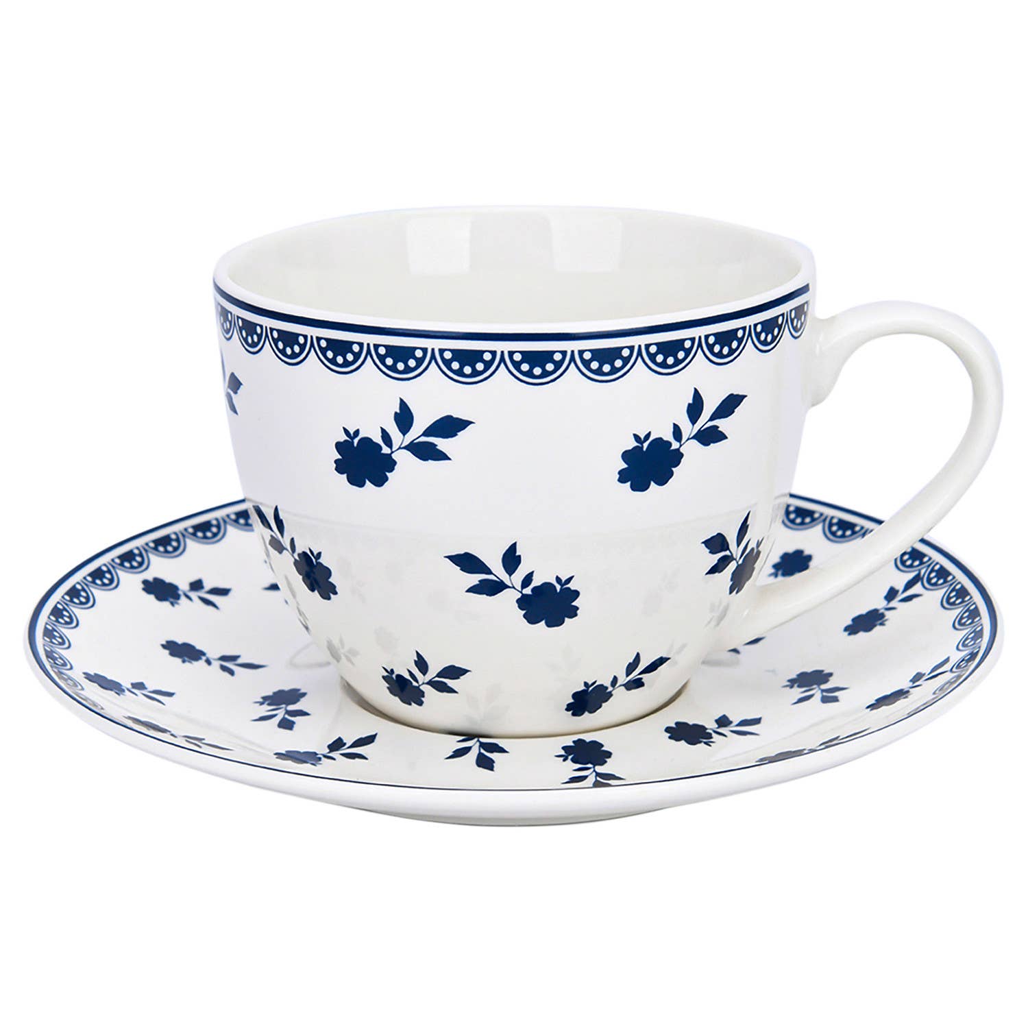 STP - Wholesale Tea Set - Vintage Indigo Porcelain Tea Cup w/ saucer Set of 4, 260 ml3