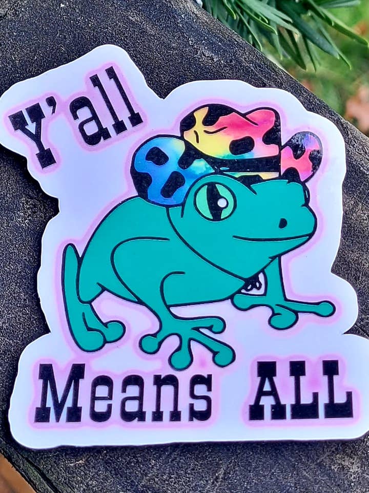 Autocollant Yall Means All//autocollant en vinyle brillant ou scintillant pour la vente par Femmearchist