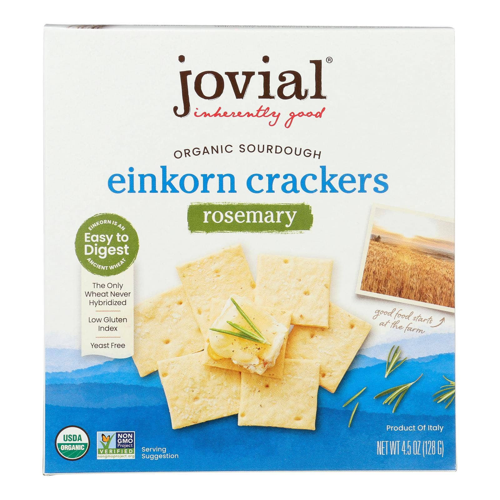 Everyday Supply Co - Wholesale Crackers - Jovial Rosemary Sourdough Einkorn Crackers, 10 Pack, 4.5 Oz0