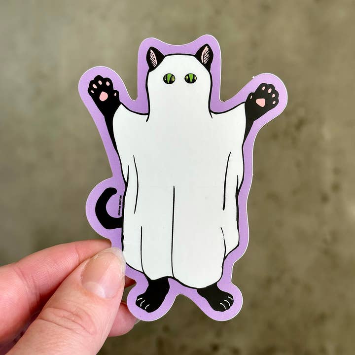 Pegatina Ghost Kitty | Spooky | Calcomanías | Regalos para venta al por mayor de Counter Couture