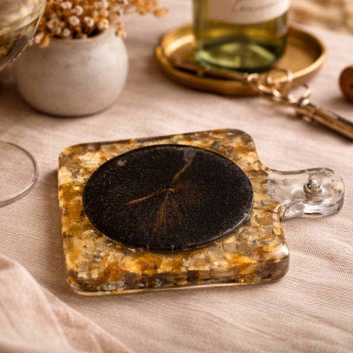 PRISM+EMBER- Obsidian Wine Coaster for wholesale by Perennial LA