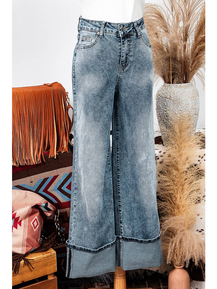 As shown Fashion-W High Rise Button Zip Fly Medium Wash Jeans*4-16 for wholesale on Faire