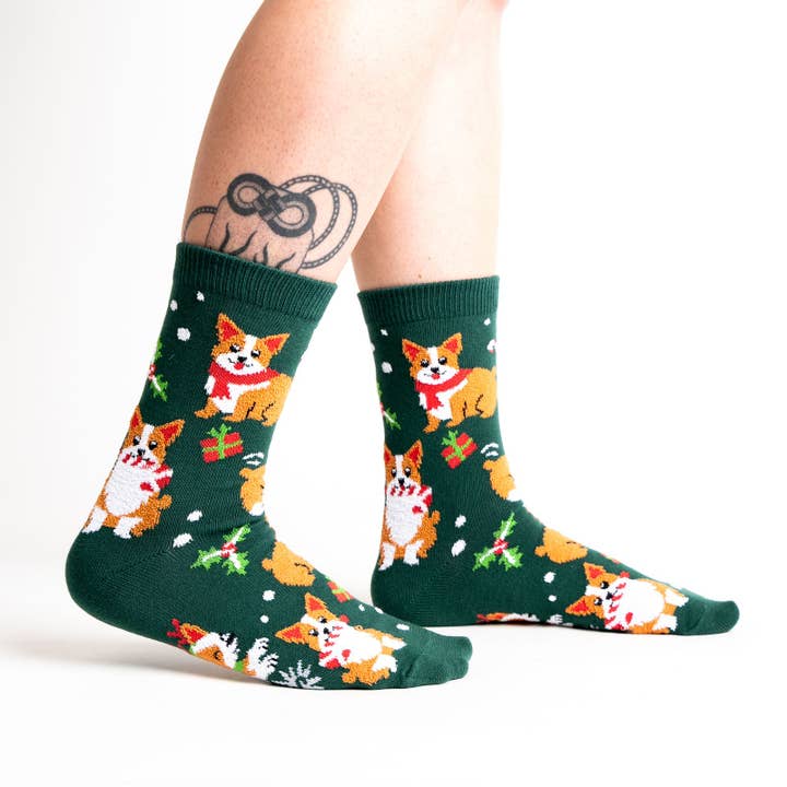 Sock it To Me - Wholesale Socks - Women's - Merry Corgmas Crew Socks1