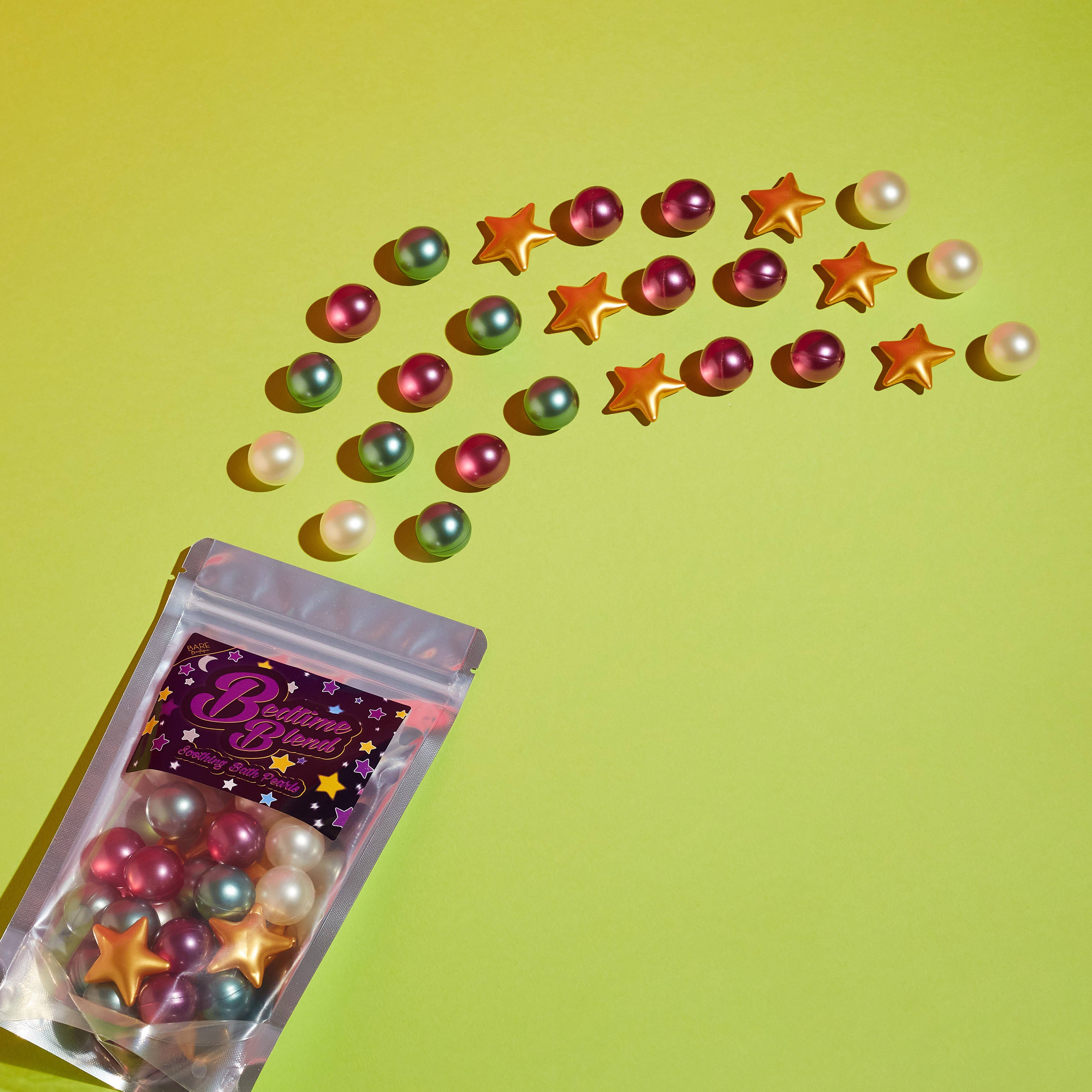 Bare Boutique – wholesale Bath bomb/fizz – Bedtime Blend - 30 Bath Pearls. Lavender, Coconut and Lotus.1