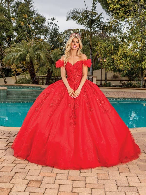 Vestido de Quinceañera con Detalle de Falda en Cascada para venta al por mayor de Dancing Queen Dress