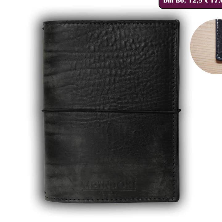 DIN B6 bullet journaalomslag - vintage zwart voor wholesale door MoinDori Hamburg