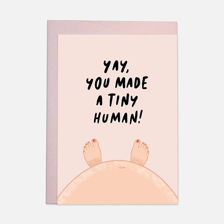 Kaart Blanche - Wholesale Babykaartje - Tiny human greeting card0