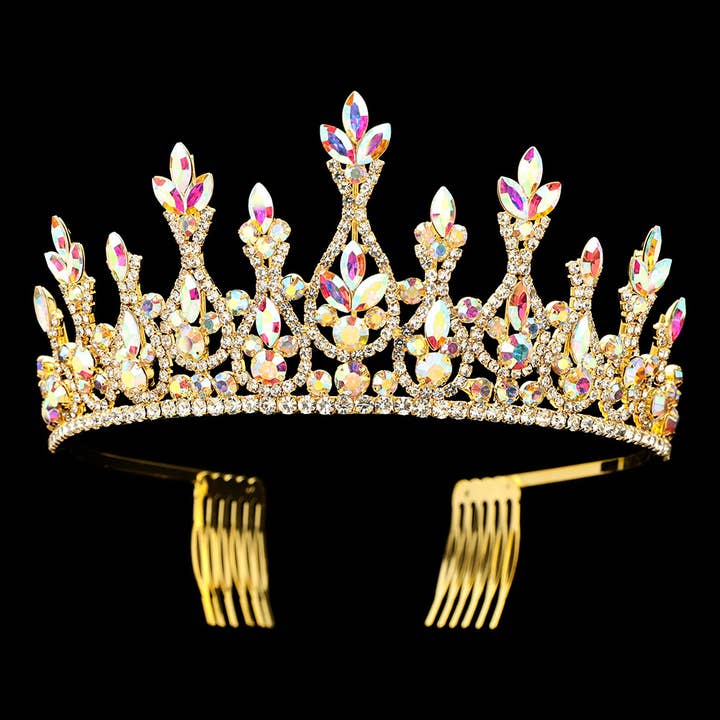 Sensibling Corp. - Wholesale Tiara - Women's - Marquise Stone Cluster Embellished Royal Crown Princess Tiara1