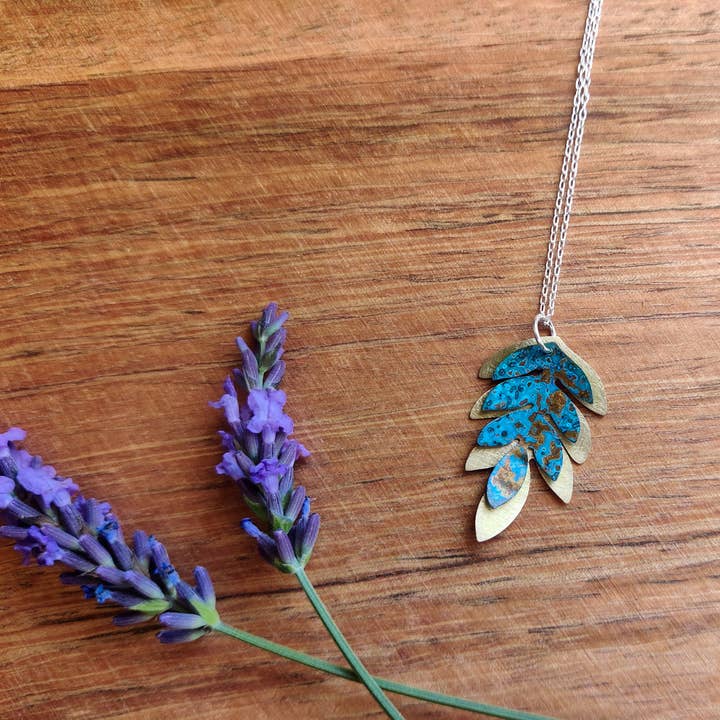 Double Fern Leaf Necklace for wholesale by Stephanie Hopkins