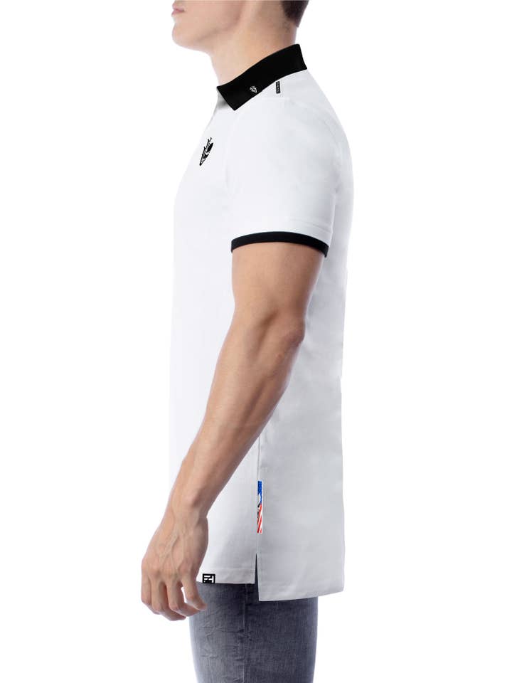 Polo Hombre VVV «USA» Blanco para venta al por mayor de VENI.VIDI.VICI.MIAMI.LLC
