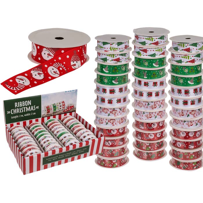 Out of the blue KG - Wholesale Ribbon - Gift Wrapping - Ribbon, Christmas, polyester, 2 cm x 2 m,