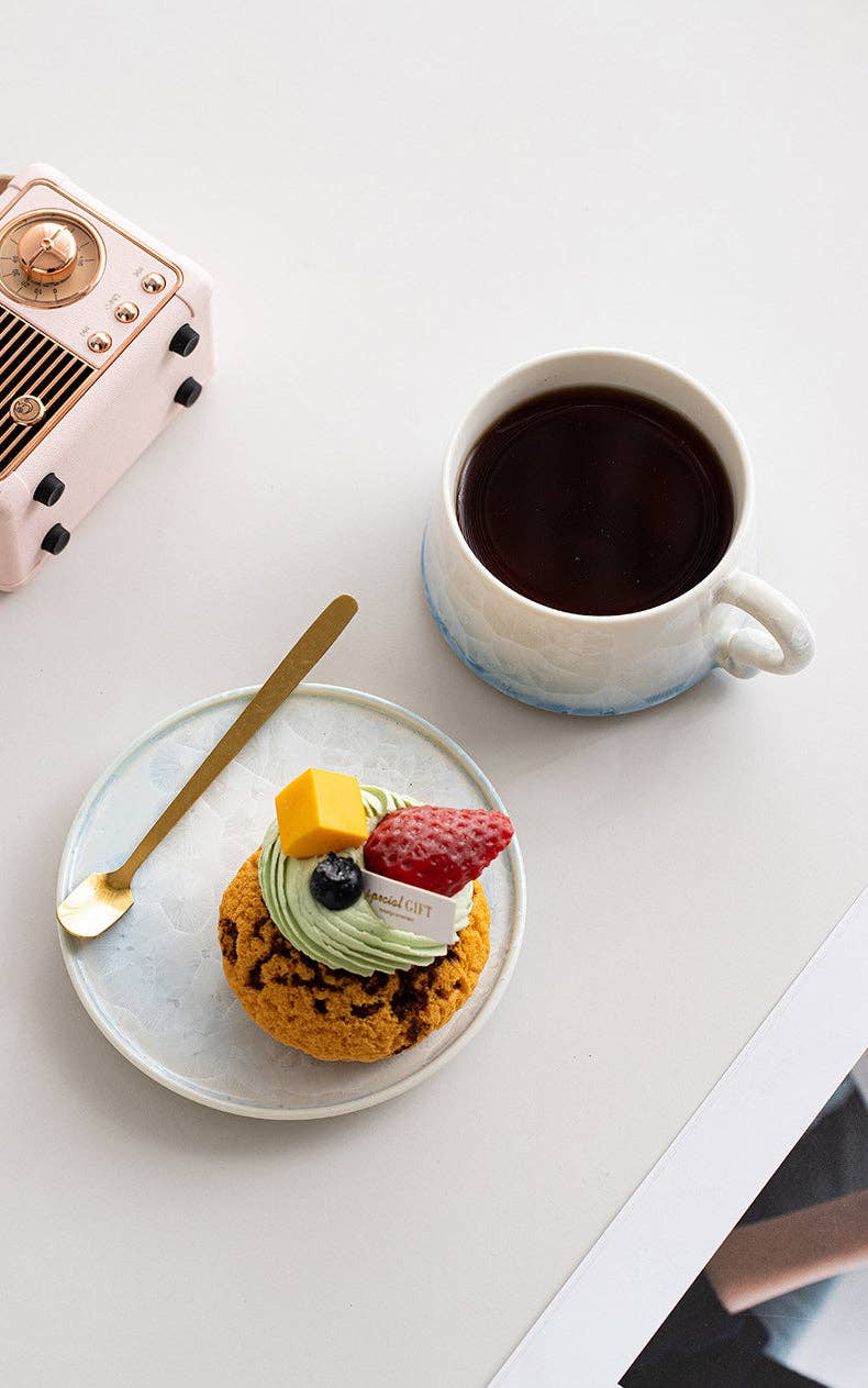 Gohobi （We cover U.S. import duties） – Großhandel Tee-/Kaffeetasse – Gohobi Kristallglasierte Kaffeetasse mit Untertasse 01321