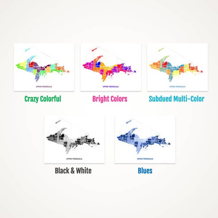 Juanita's Adventures - Wholesale Art Print - Juanitas Upper Peninsula Map Print1