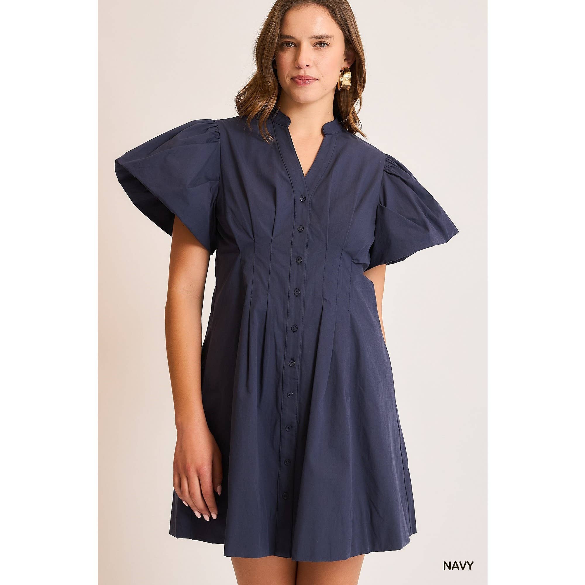 STYLE USA - Vente Robe – femme - Robe plissée à manches courtes10