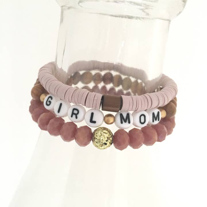 "Girl Mom" Bracelet Stack for wholesale by HL Stacks