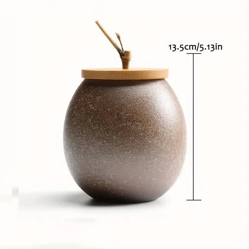 Huis Van Merken - Wholesale Canister - Ceramic Tea Canister with Wood Lid – Large Vintage Storage Jar Gift6