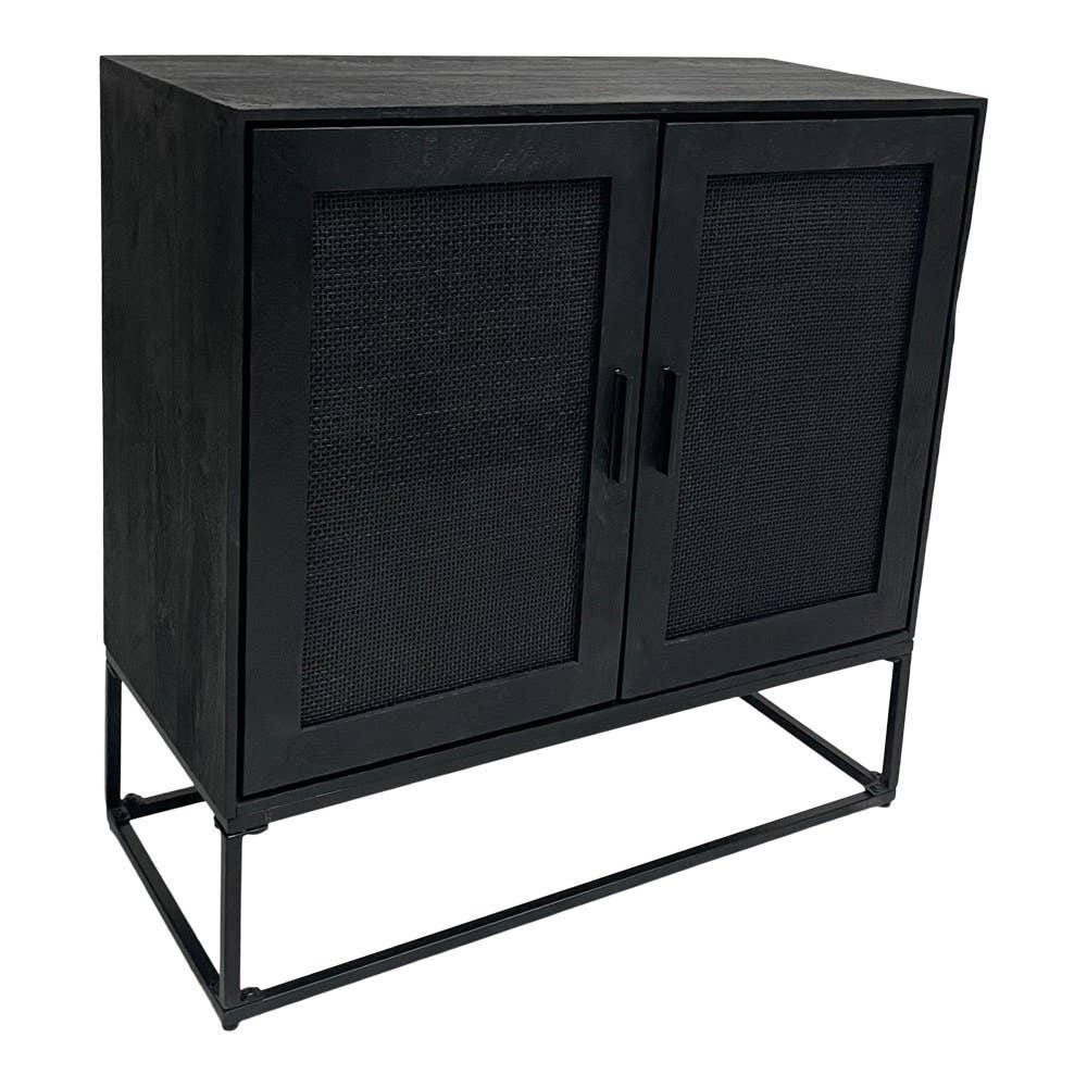 EARTHWARE - Vendita all'ingrosso Armadietto - Credenza nera Emily con 2 ante2