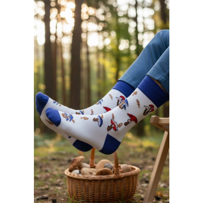 MUSHROOM white cotton socks for wholesale on Faire