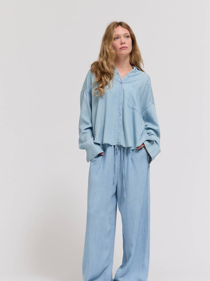 41603CM - HEMDEN MET CHAMBRAY voor wholesale door Grade & Gather