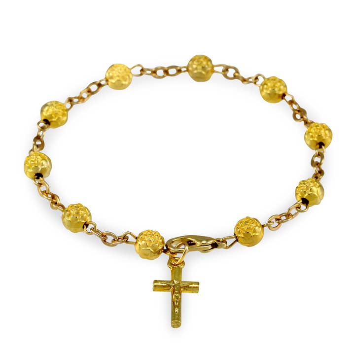 Rosary Armbånd Guld Rosebud Perler for engroshandel hos RM Trading