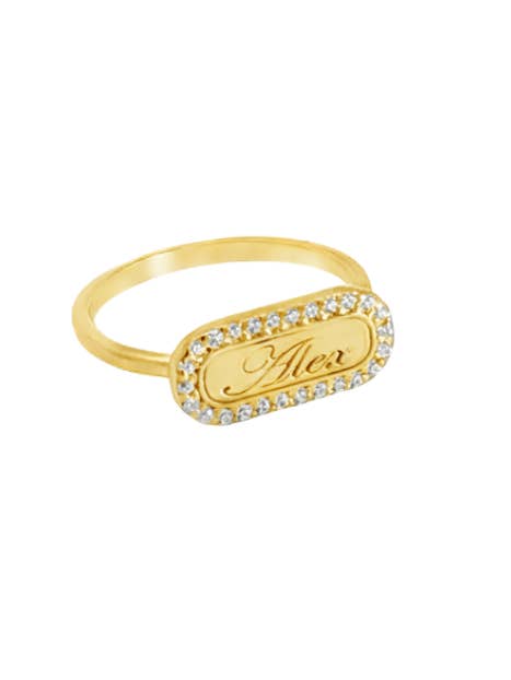 Mini Nameplate Ring for wholesale by Shop Alexandra Madison