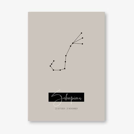 Zodiac sign poster Scorpio - Natural for wholesale by MOODZ design
