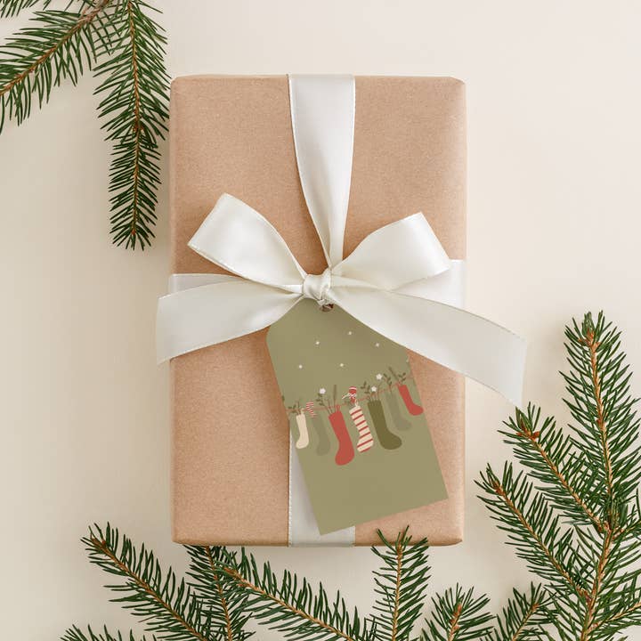 Hanging Stockings Gift Tag for wholesale by Flora and Mae Creative