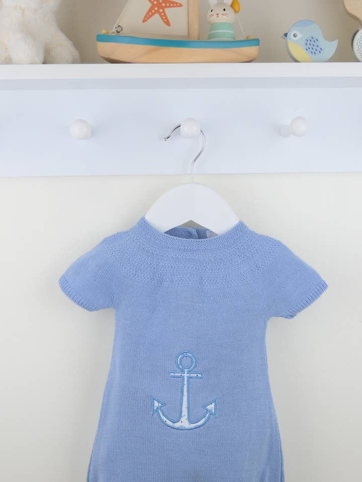 Anchor Romper  Dusky Blue for wholesale by Pex Wholesale