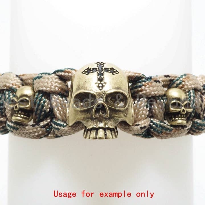 BestBeads&Beyond – Engroshandel Vedhæng/charm – Antik stil Mini Skull Perle, Paracord Survival Armbånd Perler, Big Hole Skull Spacer Perler, Mænds smykker Findings,7x7x10mm, sku #Y115