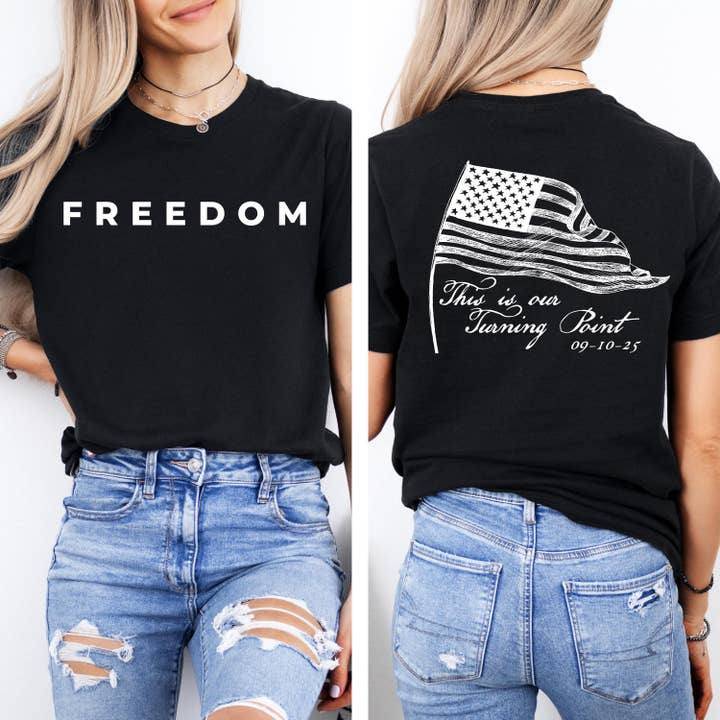 Glaime - Wholesale T-Shirt (Graphic) - Unisex - Charlie Kirk Freedom Comfort Colors Shirt, Freedom Sweater