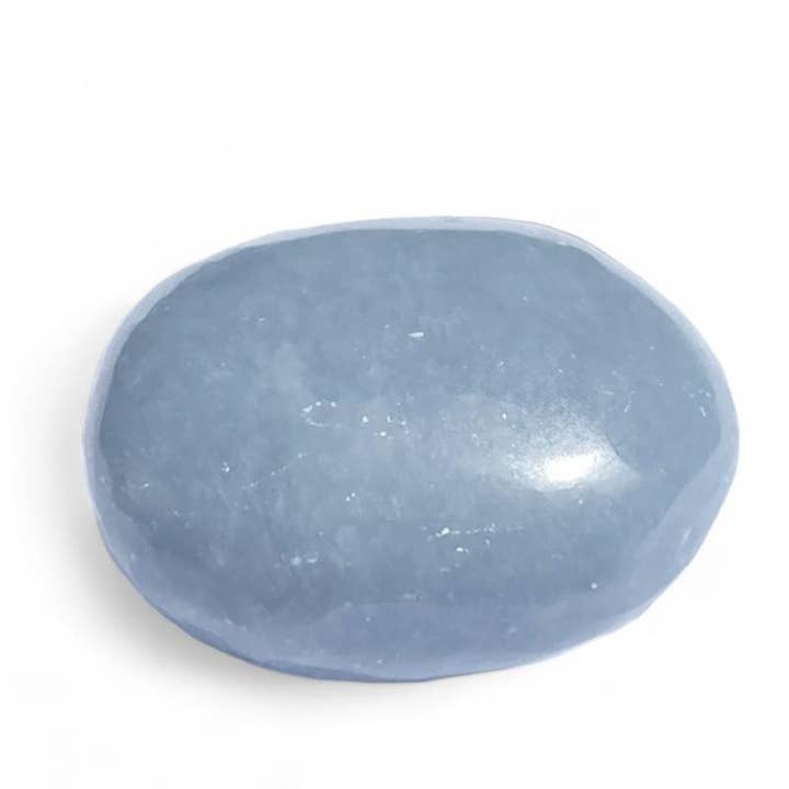 Angélite Pérou A (galet XL) pour la vente par La Boîte à Cailloux