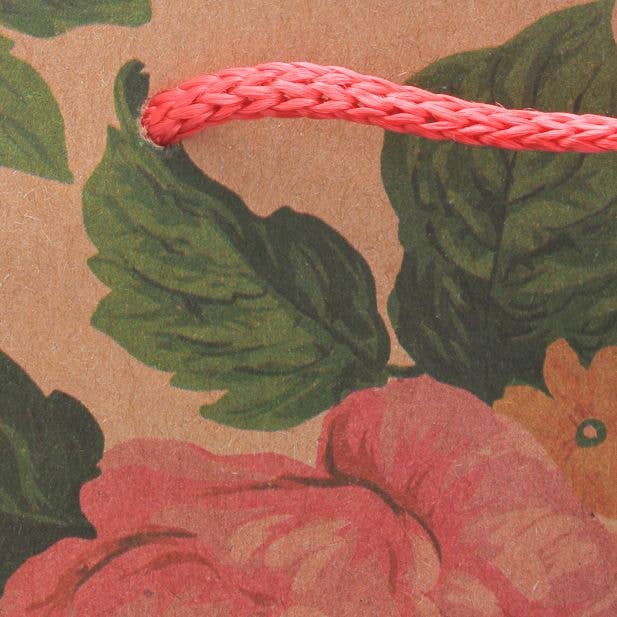 Inca UK - Vente Pochette cadeau - Sac cadeau en papier kraft à imprimé floral 14,5 x 11,5 x 6 cm2