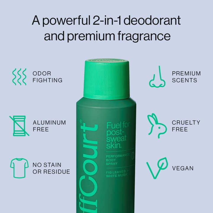 OffCourt - Wholesale Deodorant - Unisex - Performance Body Spray - Fig Leaves + White Musk